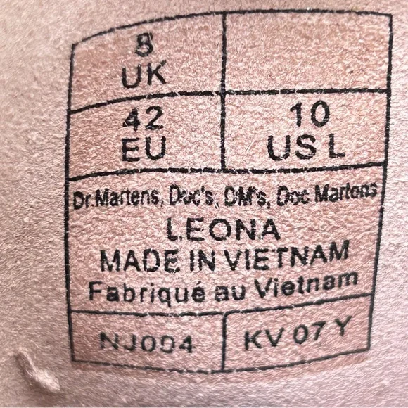 NEW Dr. Marten Docs Leona Taupe Brown Leather Heeled Combat Boot Women’s Size 10 - Picture 10 of 10